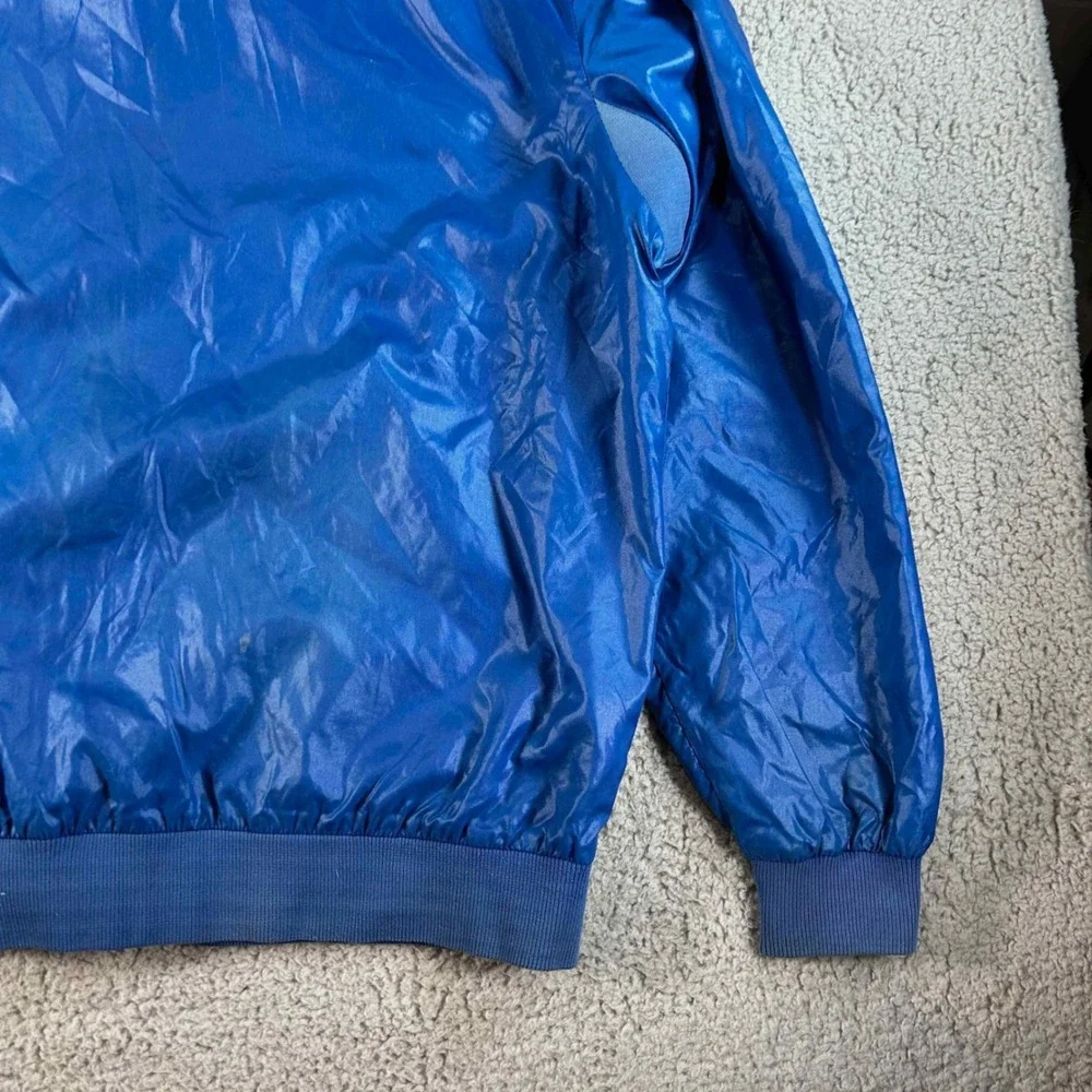 Vintage Izod Lacoste Mens XL Blue Full Zip Hooded Windbreaker Jacket 80s 90s